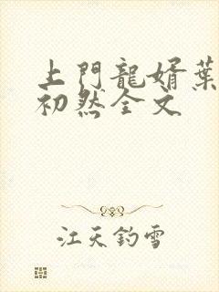 上门龙婿叶辰萧初然全文封面