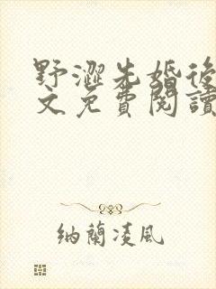 野涩先婚后爱全文免费阅读笔趣阁