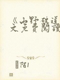 《山野破道》全文免费阅读无弹窗封面
