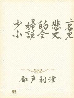 少妇的悲哀榆木小说全文免费阅读笔趣阁下载