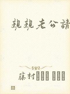 亲亲老公请住手封面