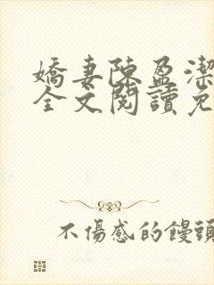 娇妻陈盈洁小说全文阅读免费阅读