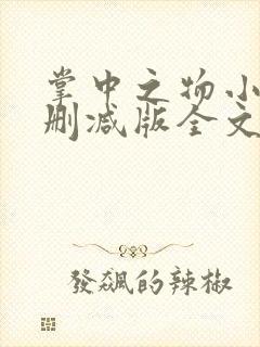 掌中之物小说无删减版全文阅读