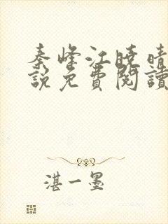 秦峰江晓晴的小说免费阅读封面