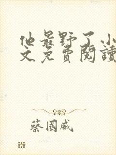 他最野了小说全文免费阅读无弹窗封面