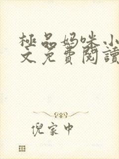 极品妈咪小说全文免费阅读封面
