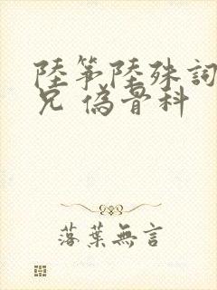 陆筝陆殊词 养兄 伪骨科封面