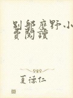 别那么野小说免费阅读封面