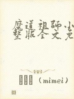 魔道祖师小说完整版全文免费阅读封面