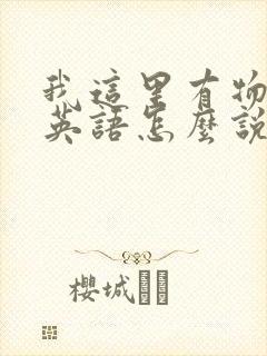 我这里有物资用英语怎么说封面