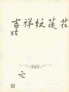 吉祥纹莲花楼txt