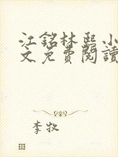 江铭林熙小说全文免费阅读封面