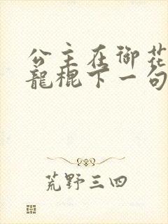 公主在御花园吃龙棍下一句