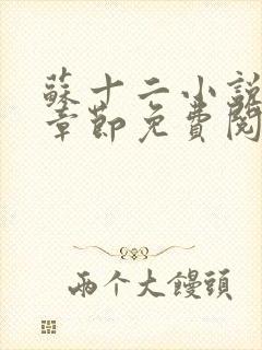 苏十二小说最新章节免费阅读下载