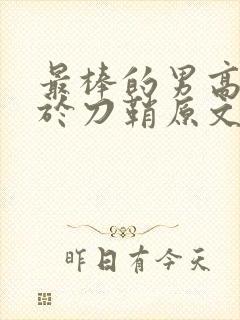 最棒的男高中生于刀鞘原文阅读