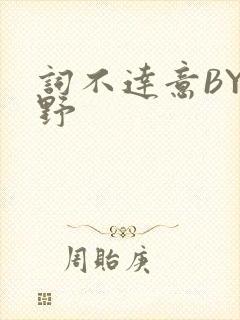 词不达意BY咩野