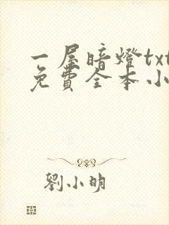 一屋暗灯txt免费全本小说电子书