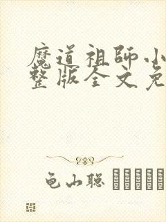 魔道祖师小说完整版全文免费阅读下载