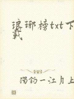 琅琊榜txt下载