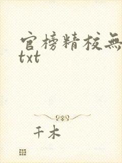 官榜精校无错版txt