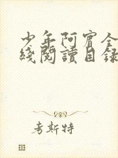 少年阿宾全文在线阅读目录阅读封面