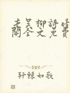 老吴柳诗晴笔趣阁全文免费阅读