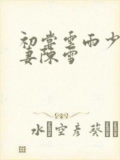 初尝云雨少妇人妻陈雪