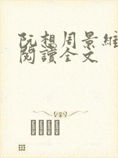 阮想周景维免费阅读全文