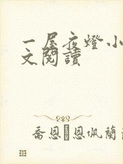 一屋夜灯小说全文阅读