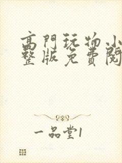 高门玩物小说完整版免费阅读