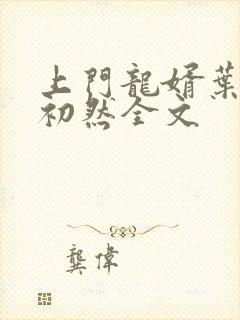 上门龙婿叶辰萧初然全文封面