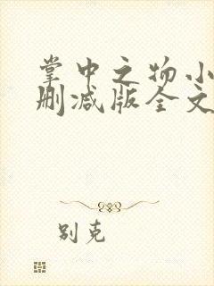 掌中之物小说无删减版全文阅读