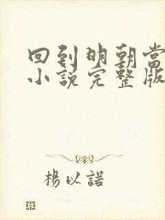 回到明朝当王爷小说完整版txt封面