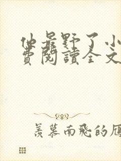 他最野了小说免费阅读全文