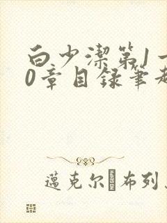 白少洁第1一40章目录笔趣阁