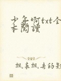 少年啊txt全本阅读封面