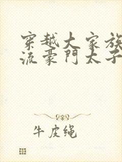 穿越大家族之风流豪门太子爷