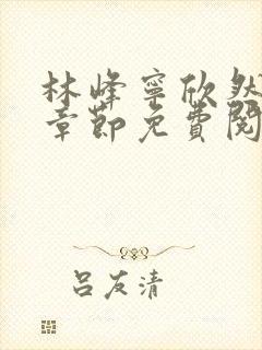 林峰宁欣然最新章节免费阅读笔趣阁封面