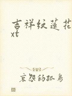 吉祥纹莲花楼txt