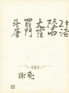 斗罗大陆2绝世唐门霍雨浩小说封面