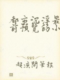 都市沉浮最快超前预览的小说3030