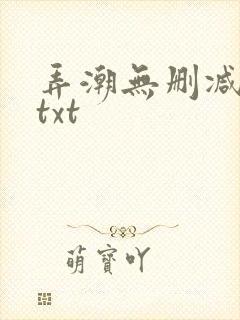 弄潮无删减精校txt