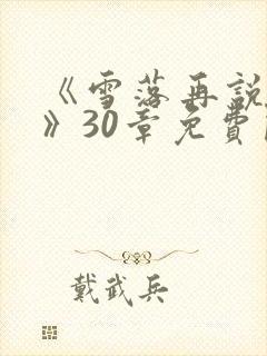 《雪落再说爱你》30章免费阅读