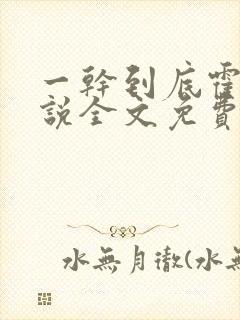 一干到底霍坤小说全文免费阅读封面