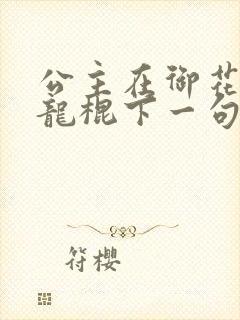 公主在御花园吃龙棍下一句