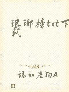 琅琊榜txt下载
