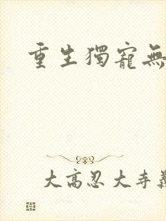 重生独宠无二封面