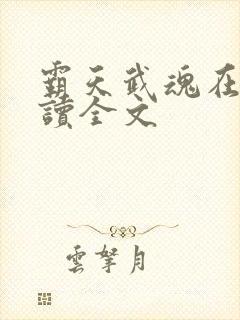 霸天武魂在线阅读全文