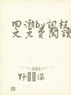 回潮by词枝全文免费阅读笔趣阁