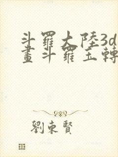 斗罗大陆3d漫画斗罗玉转封面